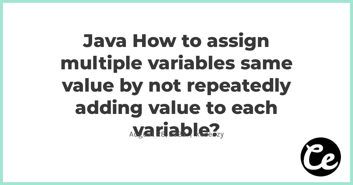 multiple variable assignment in java